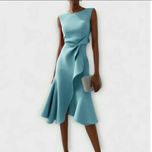 NEW! Elegant Blue Sleeveless Dress (2xl)